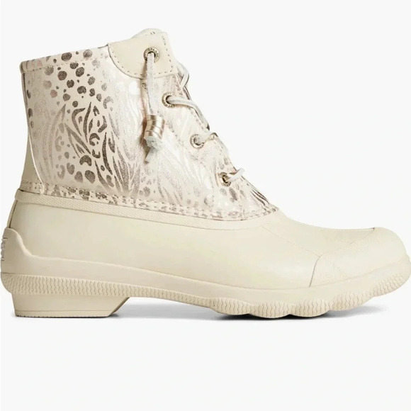Sperry Saltwater Duck Boots Metallic Shimmer Waterproof Rain Snow - Picture 1 of 7